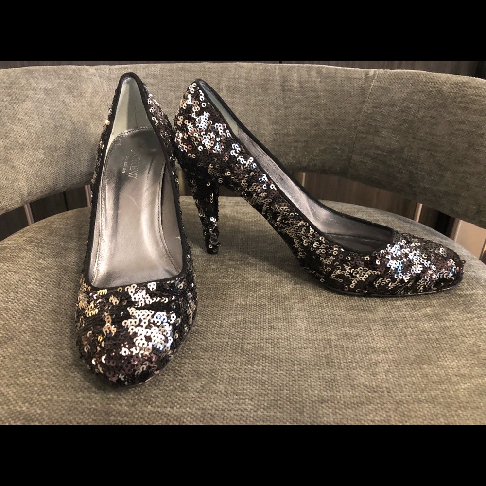 J.Crew Women’s grey/black sequined heels